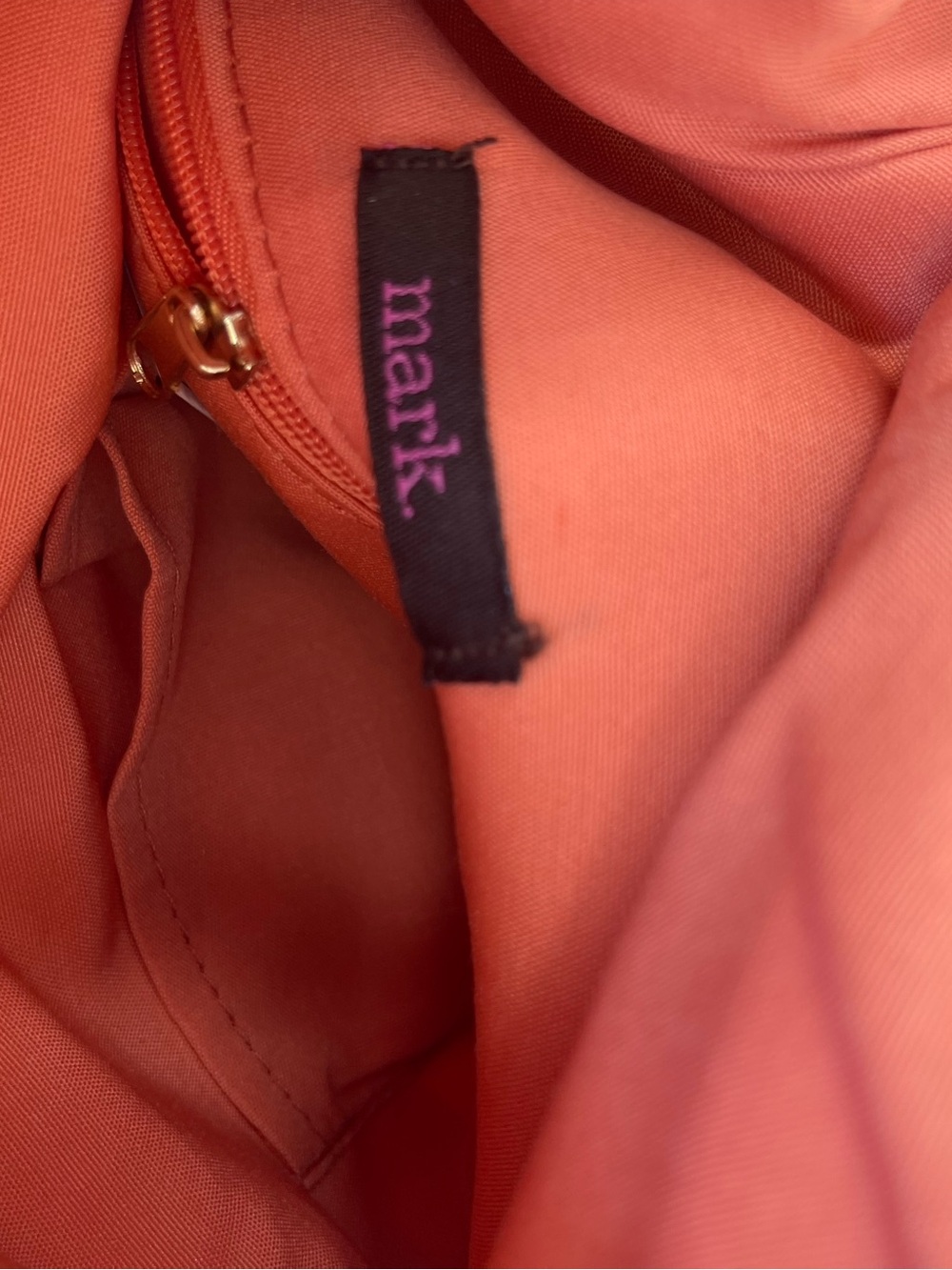 Mark’s Fold-Over Clutch Bag in Ombre Coral and Cream - Designer Plaque - Picture 6 of 7
